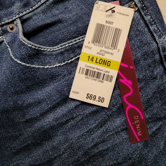 Women's INC Denim Boot Leg Regular Fit Long Sz 14L NWT - Picture 3 of 6